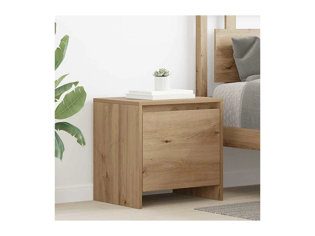 Mesita de Noche | Armario de Noche | Mesa auxiliar Roble artisan 45x34x44.5 cm