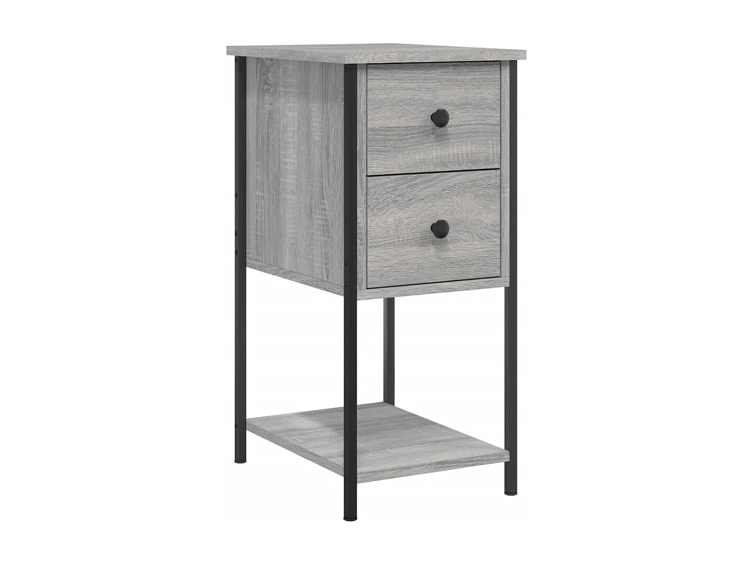 Nachttisch 2er Set-Beistelltisch-Nachttischkommode Grau Sonoma 32x42x70 cm Holzwerkstoff SHL40895