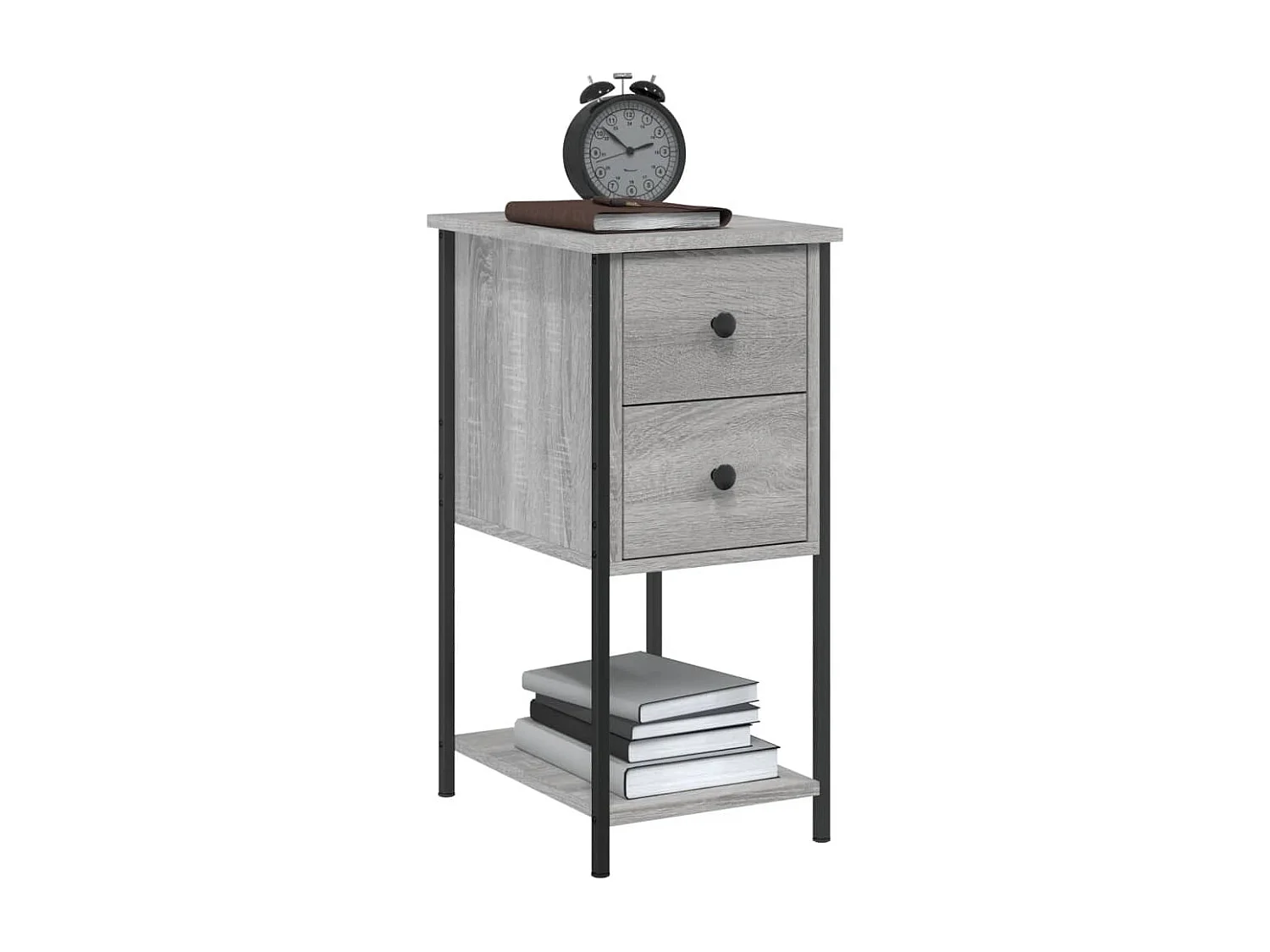 Nachttisch 2er Set-Beistelltisch-Nachttischkommode Grau Sonoma 32x42x70 cm Holzwerkstoff SHL40895