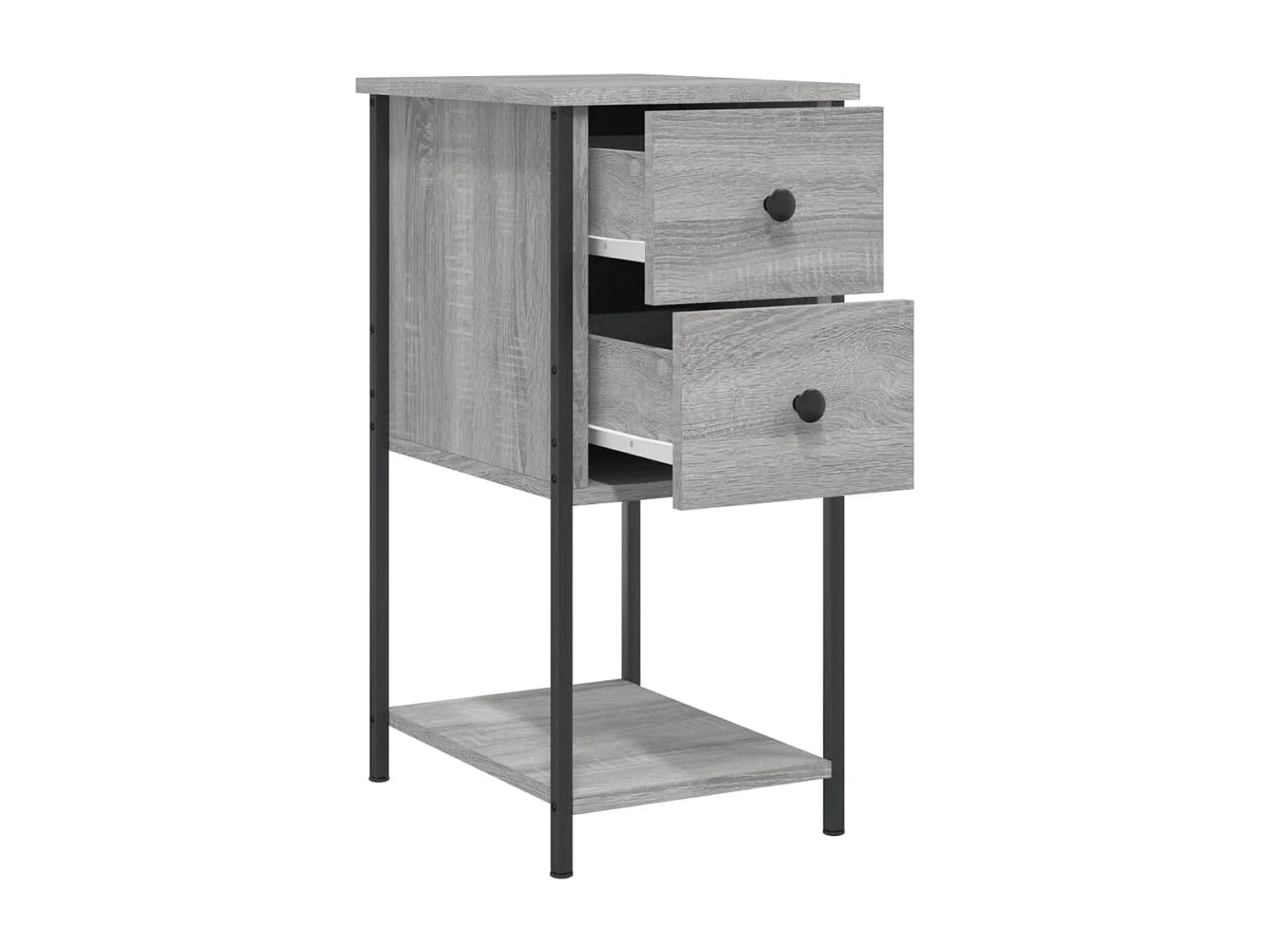 Nachttisch 2er Set-Beistelltisch-Nachttischkommode Grau Sonoma 32x42x70 cm Holzwerkstoff SHL40895