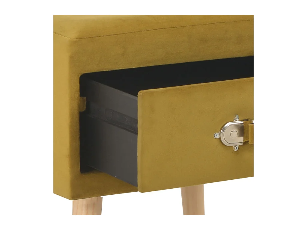 Mesitas de noche | Mesilla de noche 2 unidades 40x35x40 cm terciopelo mostaza