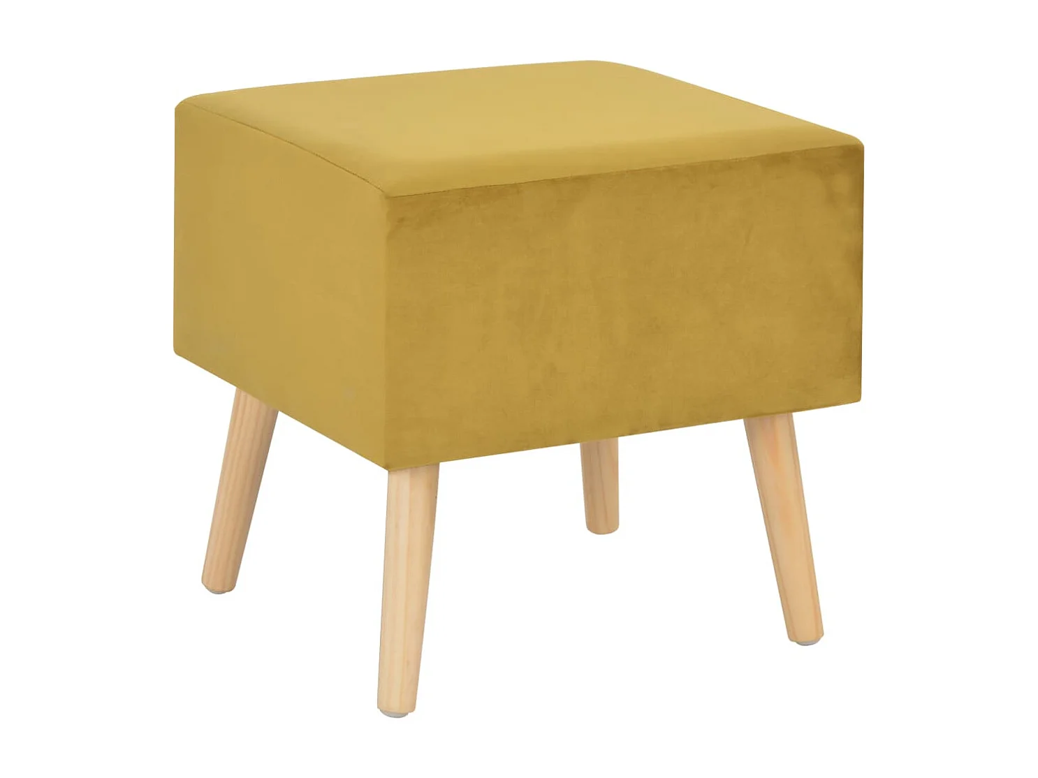 Nachttisch 2er Set-Beistelltisch-Nachttischkommode Senfgelb 40 x 35 x 40 cm Samt SHL18412