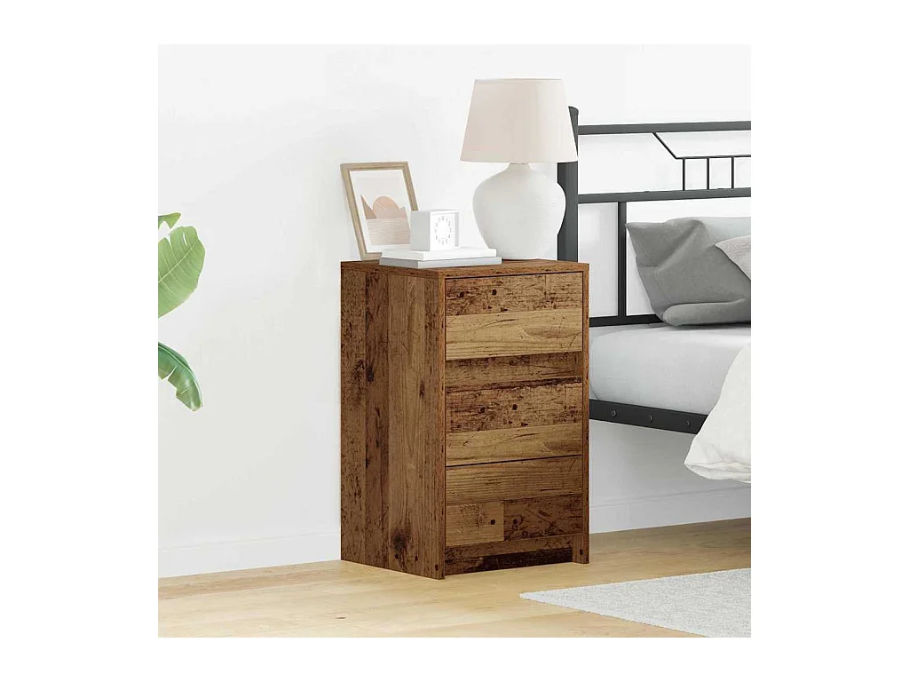 Mesita de Noche | Armario de Noche con cajón con Madera vieja 38x34x61 cm