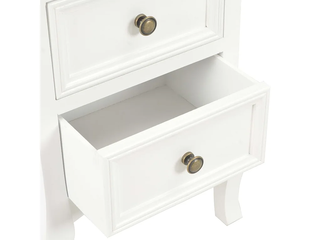 Mesitas de noche | Mesilla de noche 2 unidades MDF blanco 35x30x49 cm