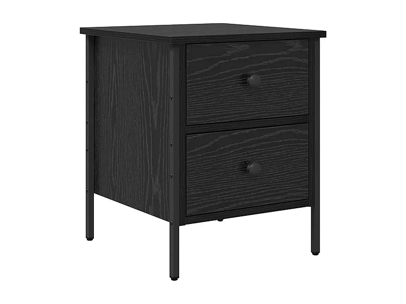 Mesita de Noche | Mesa auxiliar con cajón Roble negro 40x42x50 cm