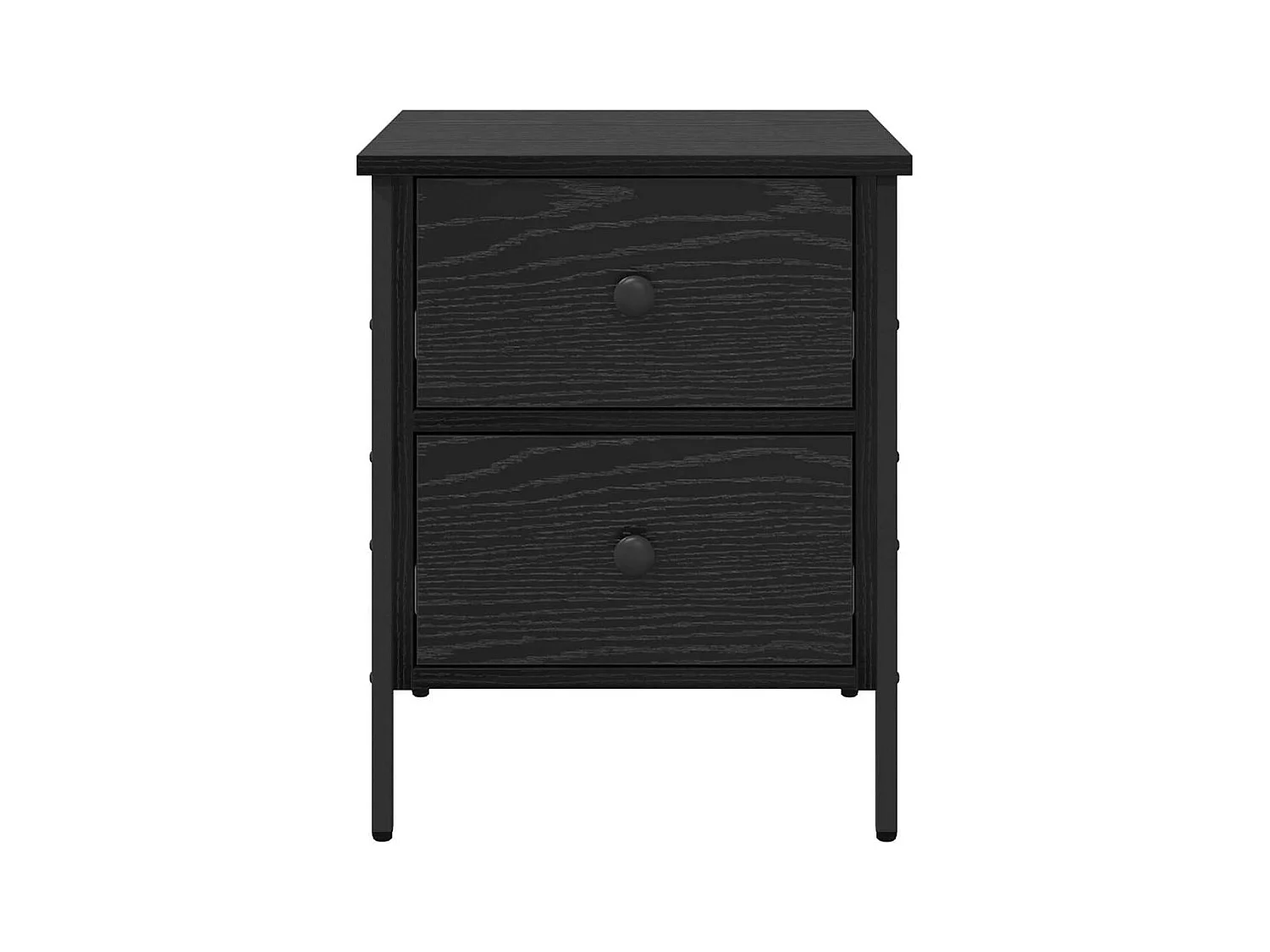 Mesita de Noche | Mesa auxiliar con cajón Roble negro 40x42x50 cm