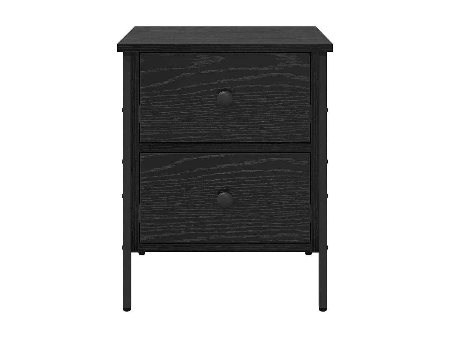 Mesita de Noche | Mesa auxiliar con cajón Roble negro 40x42x50 cm