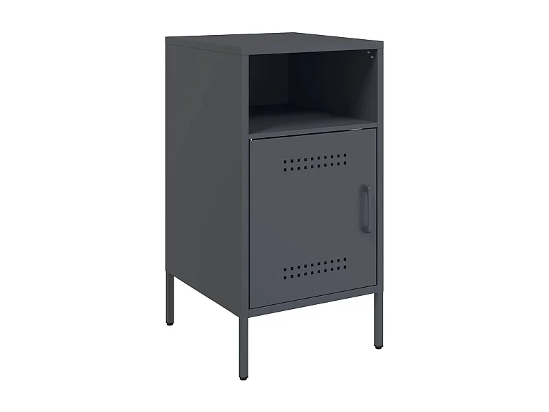 Table de chevet Étroite-Table d'appoint-Table de nuit anthracite 36x39x68 cm acier