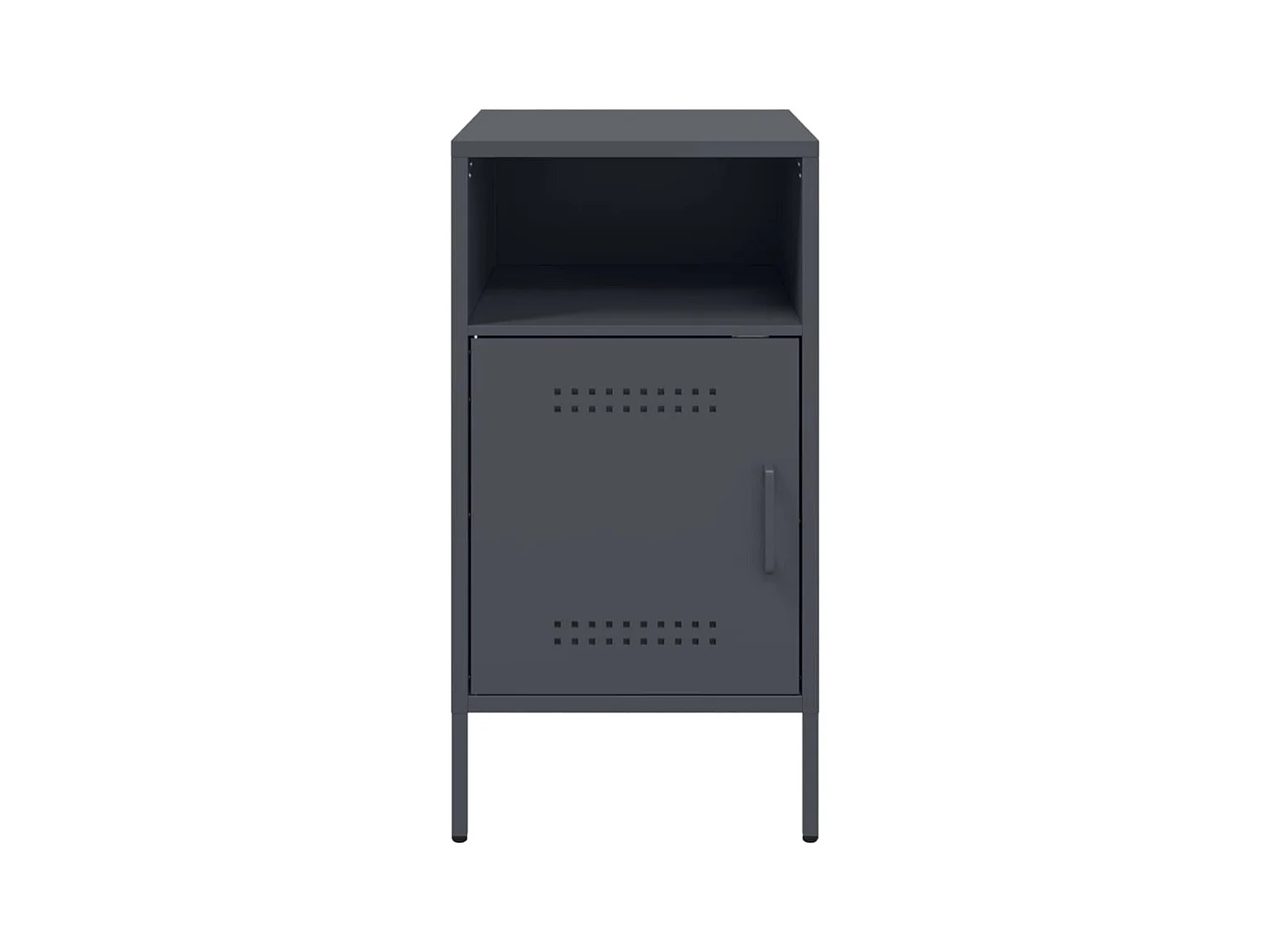 Table de chevet Étroite-Table d'appoint-Table de nuit anthracite 36x39x68 cm acier
