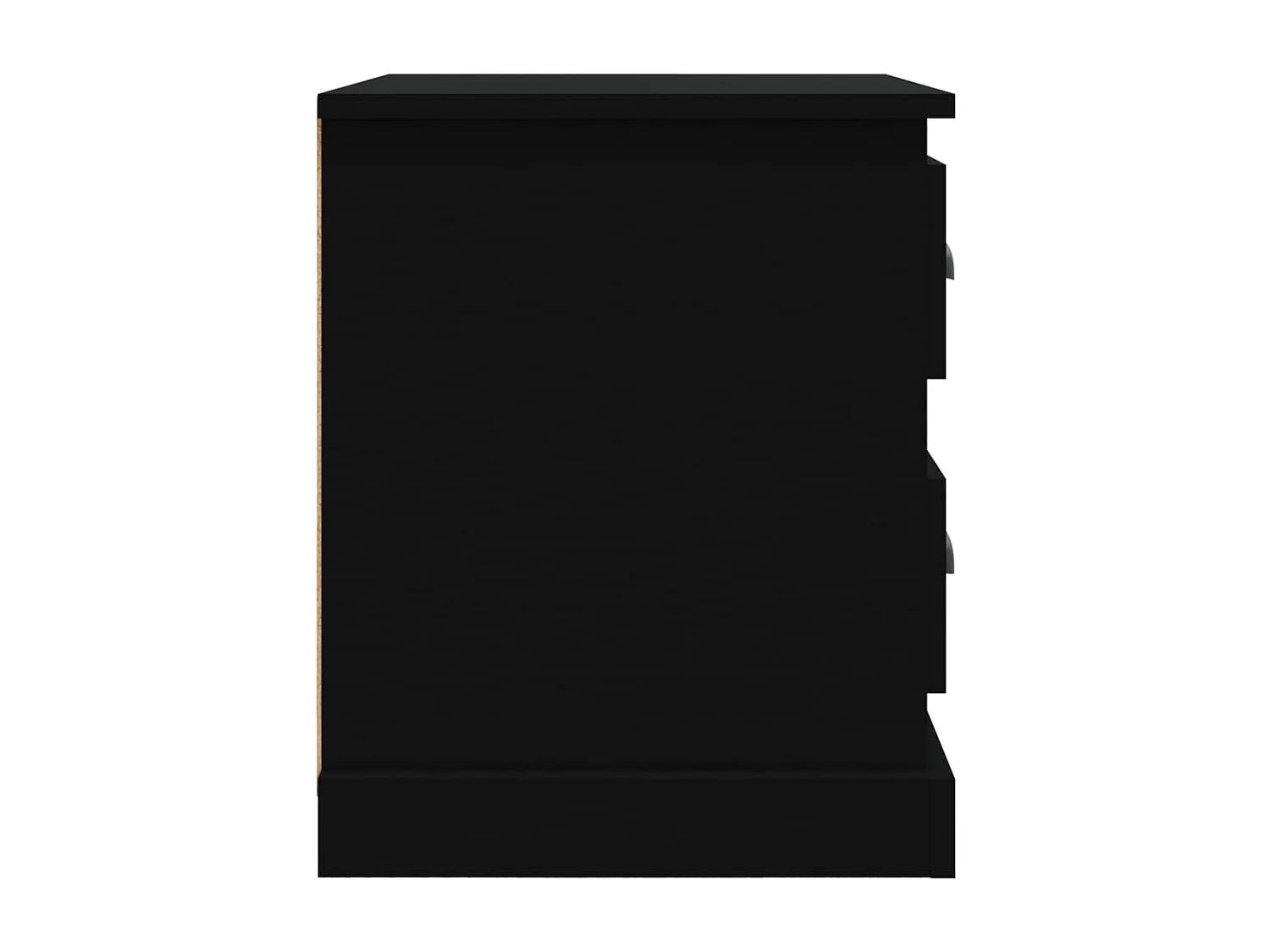 Mesita de noche | Mesilla de noche madera contrachapada negro 39x39x47,5 cm