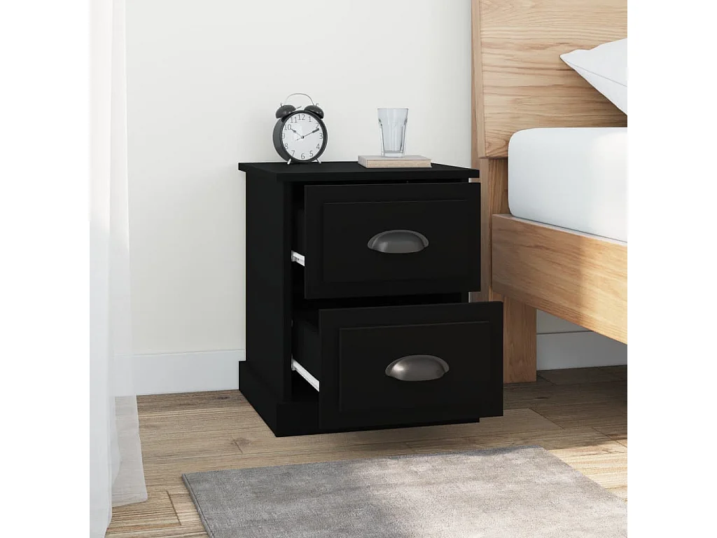 Nachttisch-Beistelltisch Schwarz 39x39x47,5 cm Holzwerkstoff SHL11339