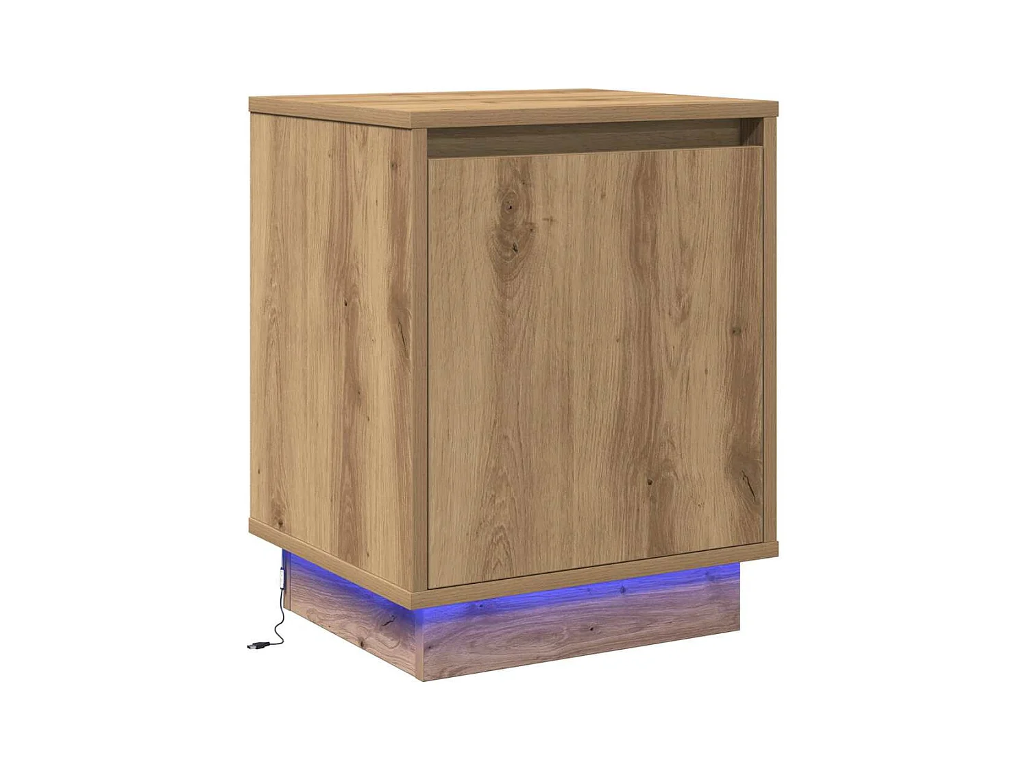 Mesita de Noche | Armario de Noche 2 uds Roble artisan 39x34.5x50 cm