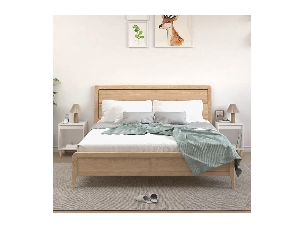 Tables de chevet lot de 2 avec compartiments ouverts Blanc 40x35x50 cm