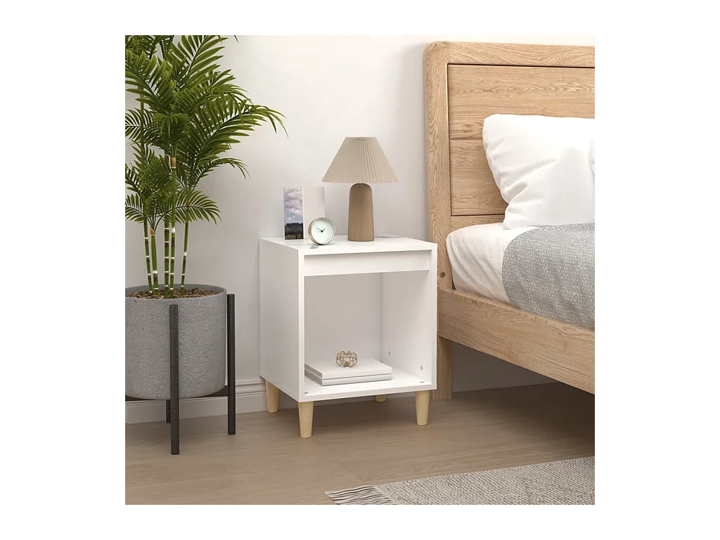 Tables de chevet lot de 2 avec compartiments ouverts Blanc 40x35x50 cm