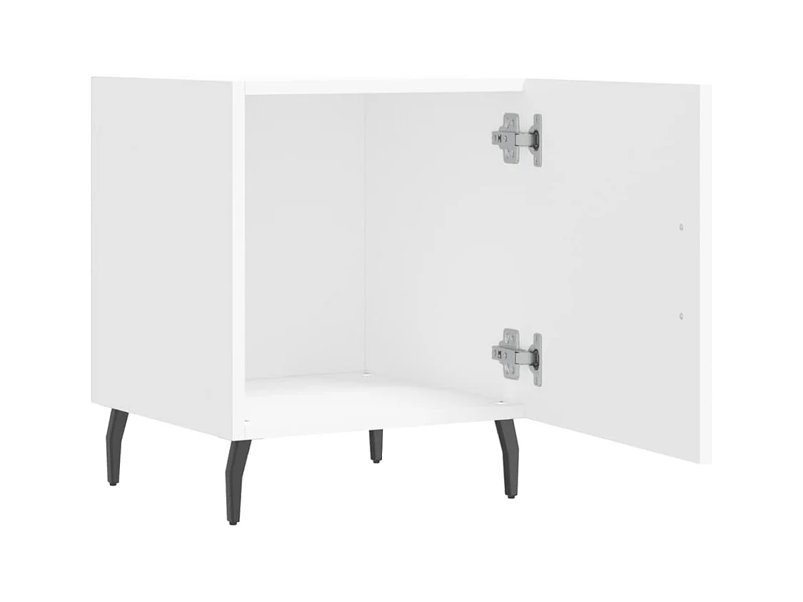 Lot de 2 Tables de chevet avec rangement blanc 40x40x50 cm bois d’ingénierie