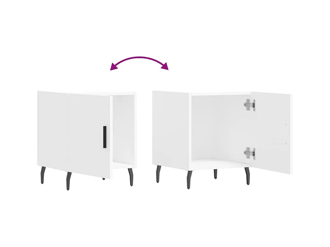 Mesitas de noche | Mesilla de noche 2 uds madera de ingeniería blanco 40x40x50 cm
