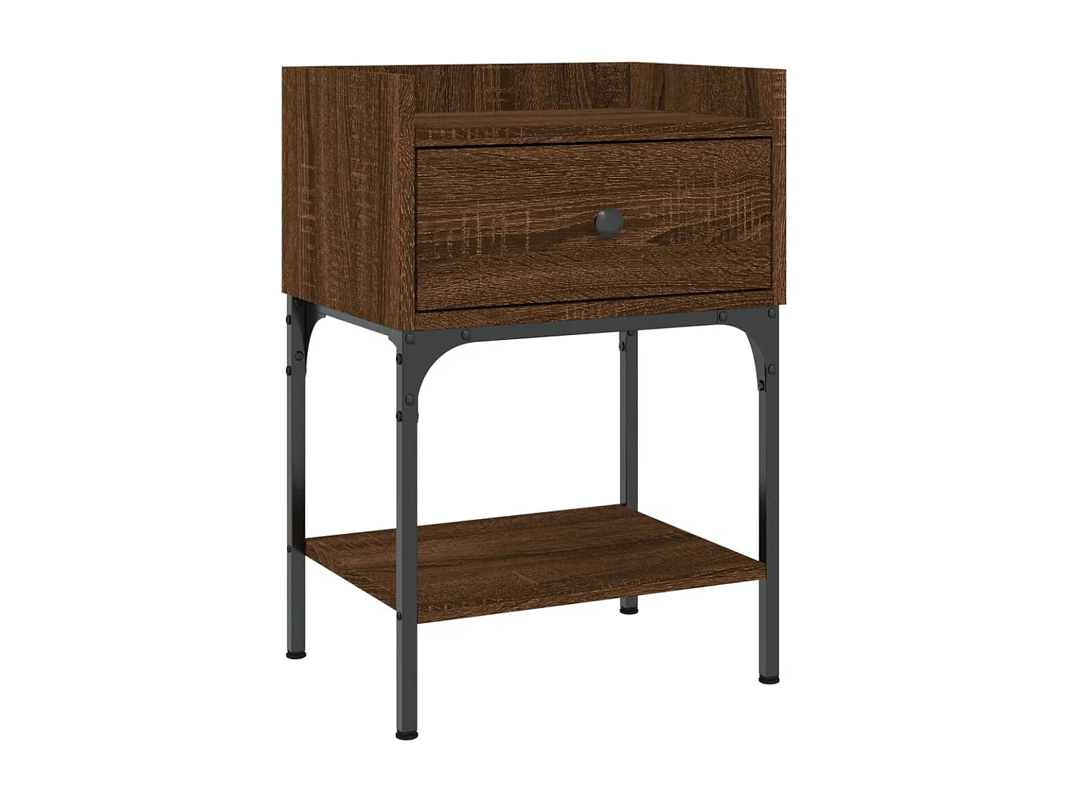 Nachttisch 2er Set-Beistelltisch-Nachttischkommode Braun Eichen-Optik 40,5x31x60 Holzwerkstoff SHL65358