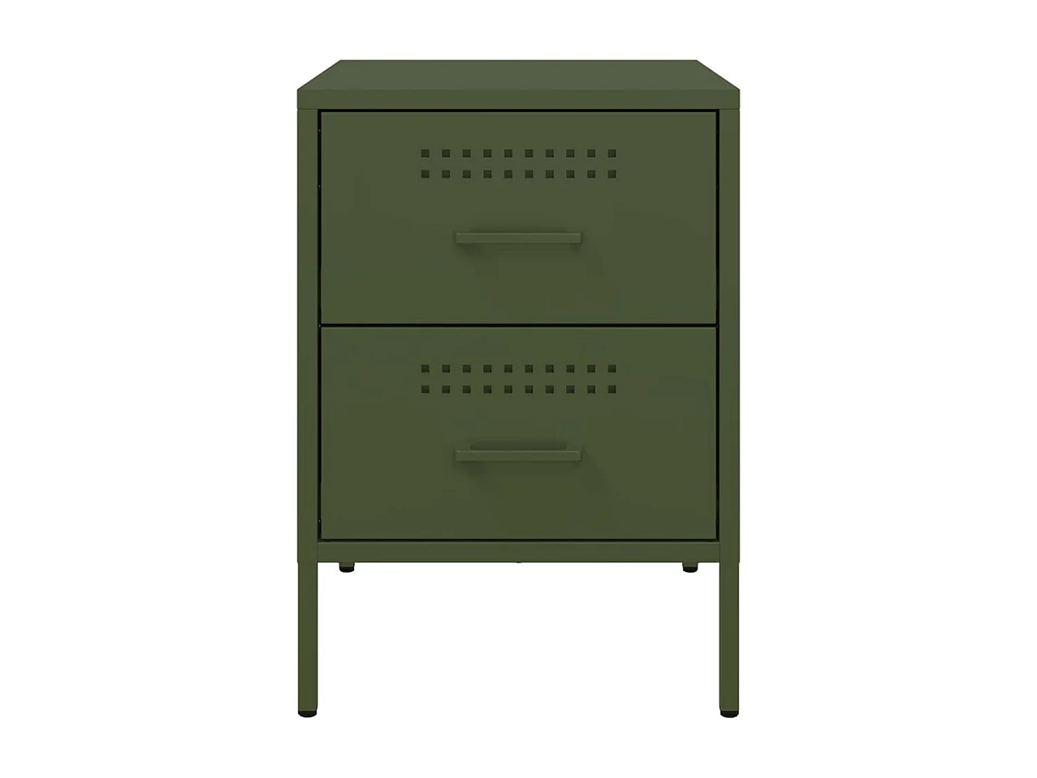 Nachttisch 2er Set-Beistelltisch-Nachttischkommode Olivgrün 36x39x50,5 cm Stahl SHL56397
