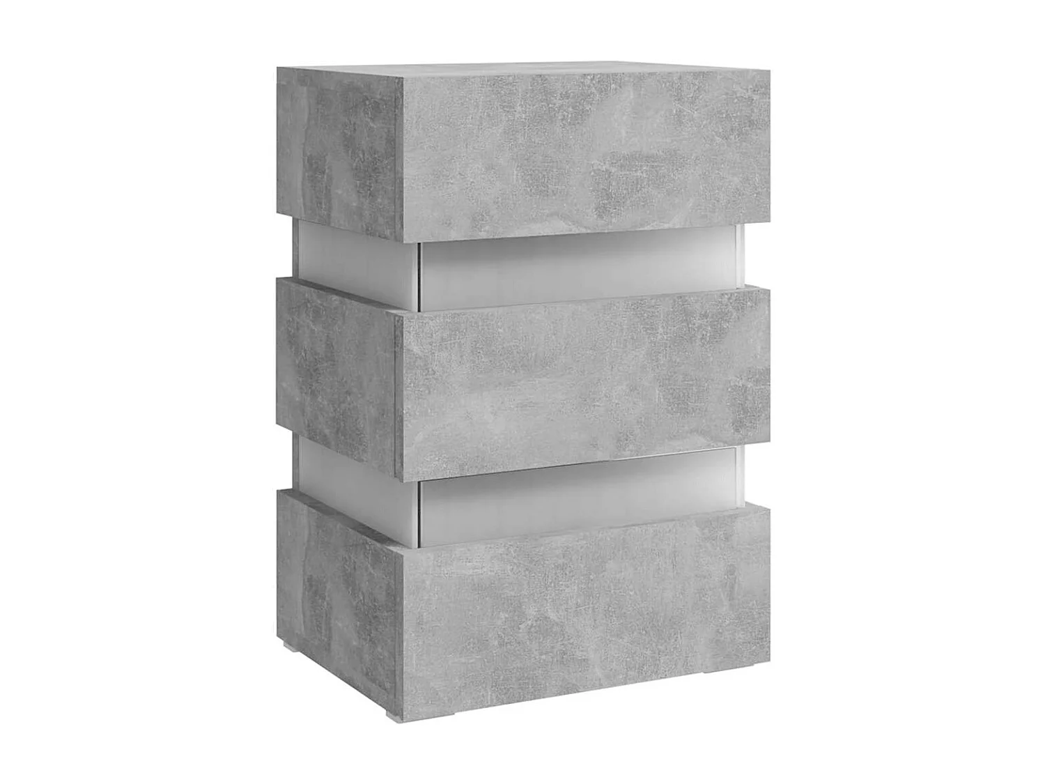 LED-Nachttisch Betongrau 45x35x67 cm Holzwerkstoff SHL81334