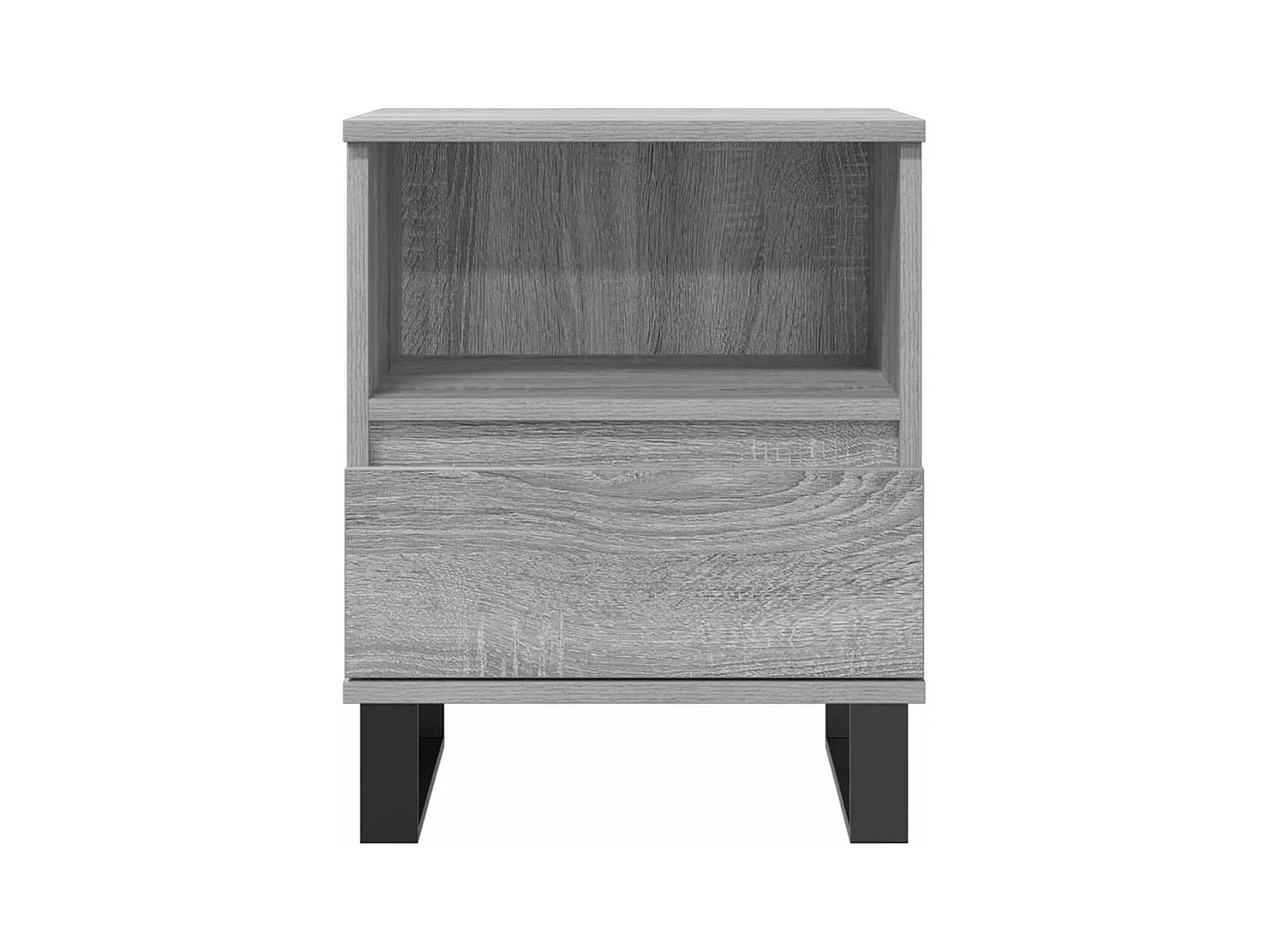 Mesita de noche | Mesilla de noche 2 uds. madera ingeniería gris Sonoma 40x35x50 cm