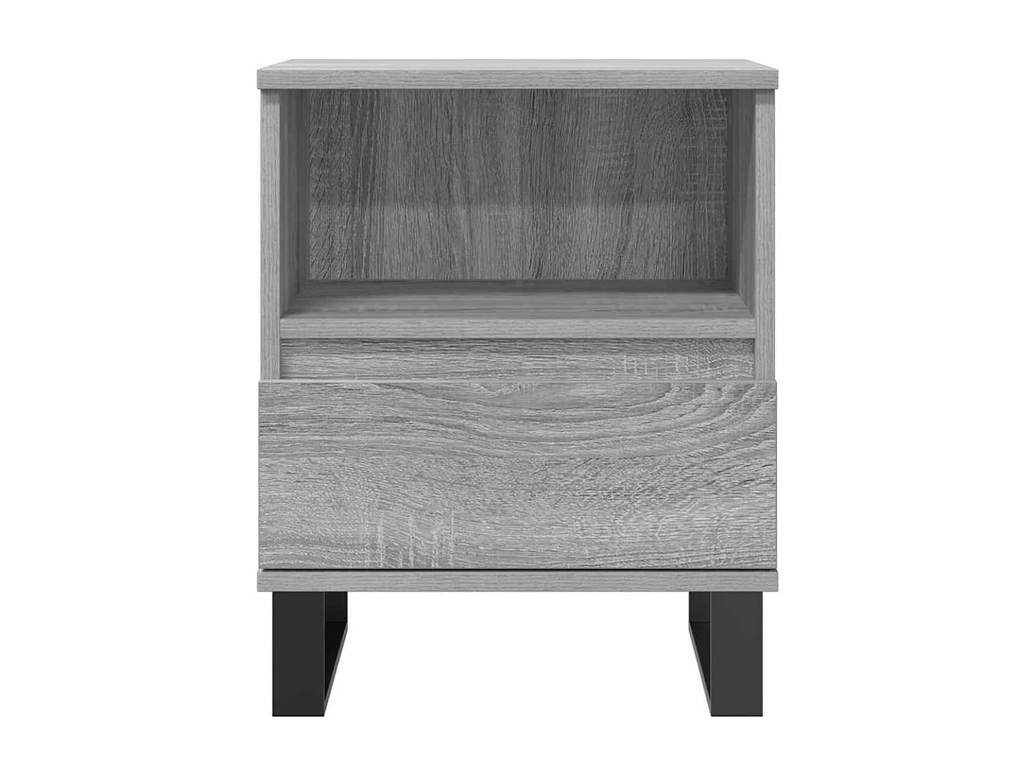 Nachttisch 2er Set-Beistelltisch-Nachttischkommode Grau Sonoma 40x35x50 cm Holzwerkstoff SHL15282