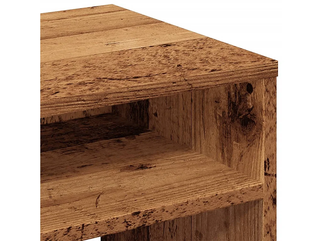 Nachttisch 2er Set-Beistelltisch-Nachttischkommode Altholz-Optik 40x30x40 cm Holzwerkstoff SHL27923