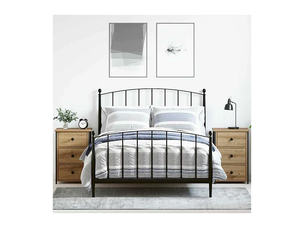 Mesita de Noche | Armario de Noche 2 uds con cajón Roble artisan