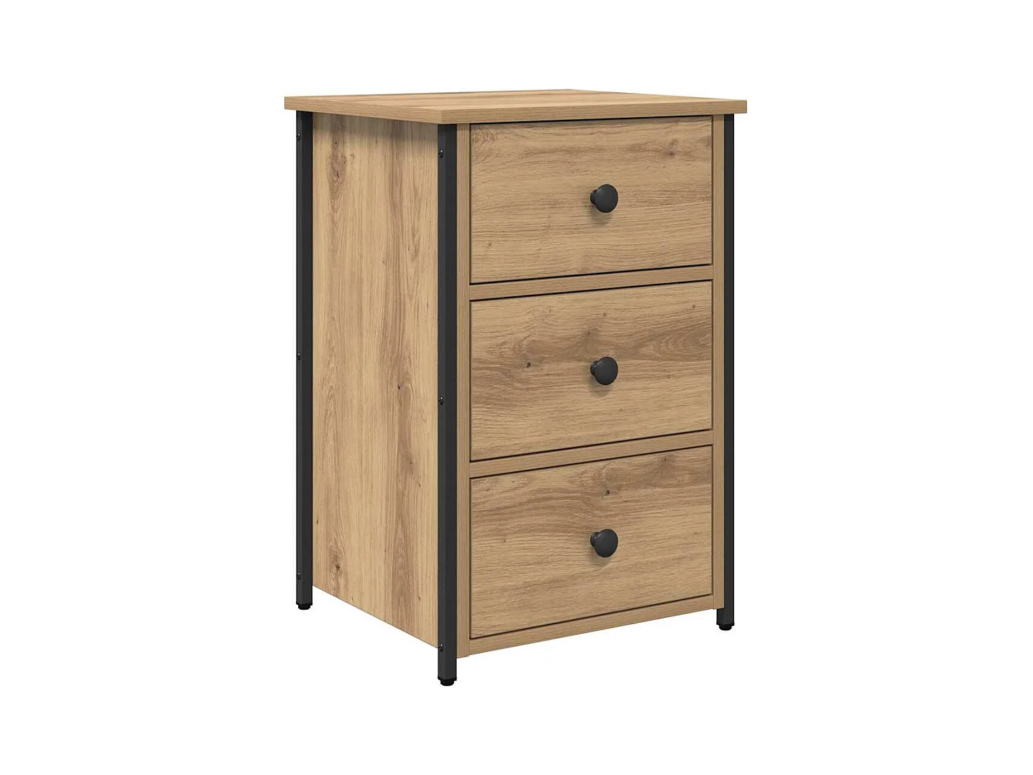 Mesita de Noche | Armario de Noche 2 uds con cajón Roble artisan