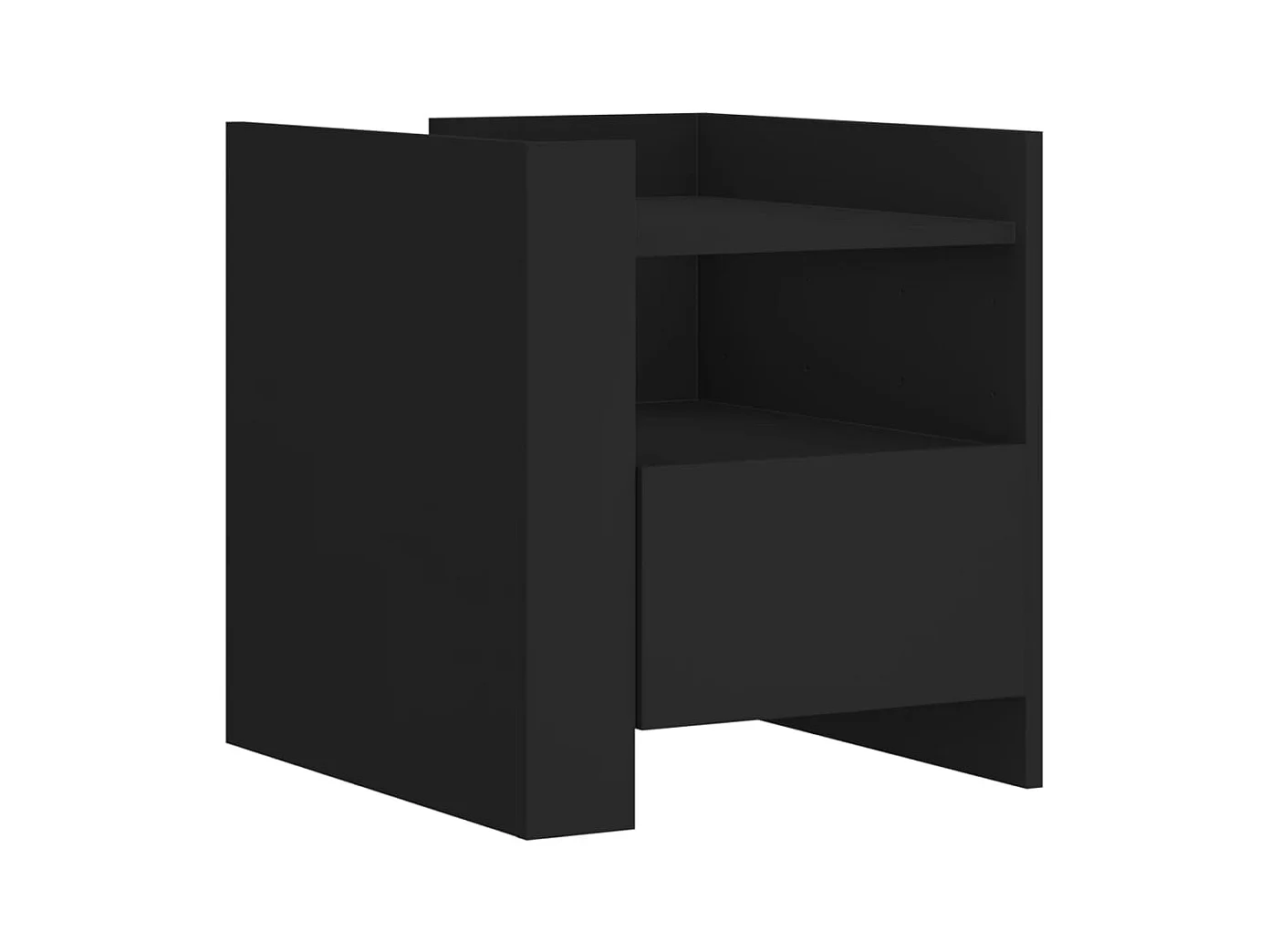 Mesita de noche | Mesilla de noche madera de ingeniería negro 45x50x50 cm