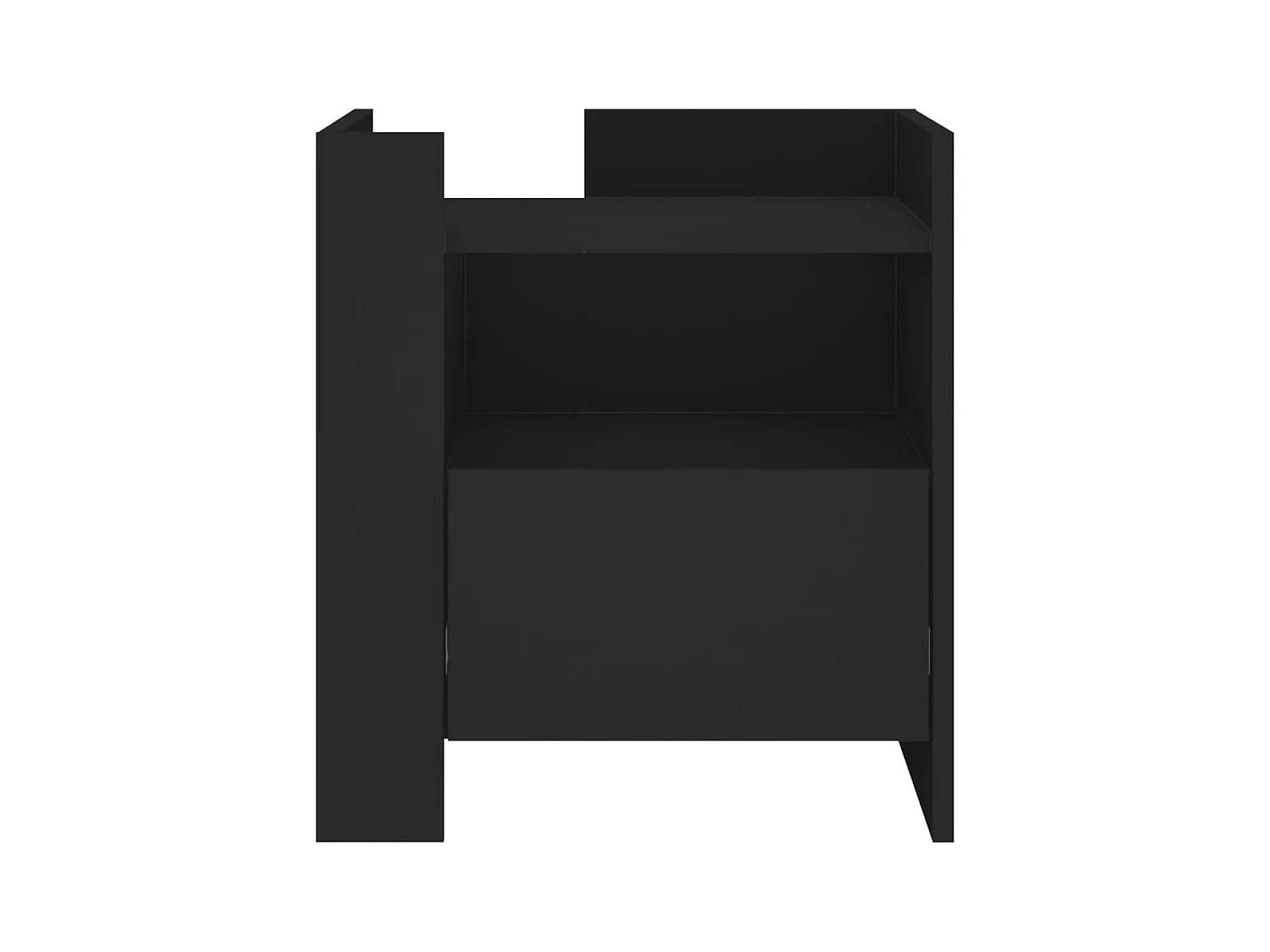 Mesita de noche | Mesilla de noche madera de ingeniería negro 45x50x50 cm