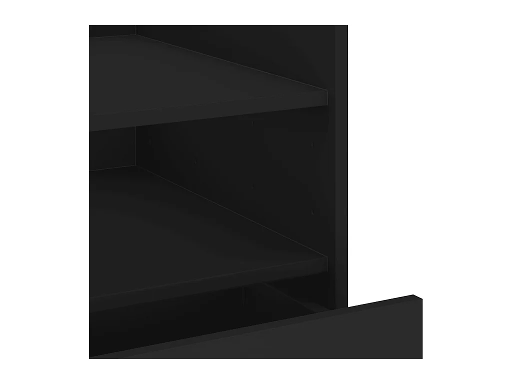 Mesita de noche | Mesilla de noche madera de ingeniería negro 45x50x50 cm