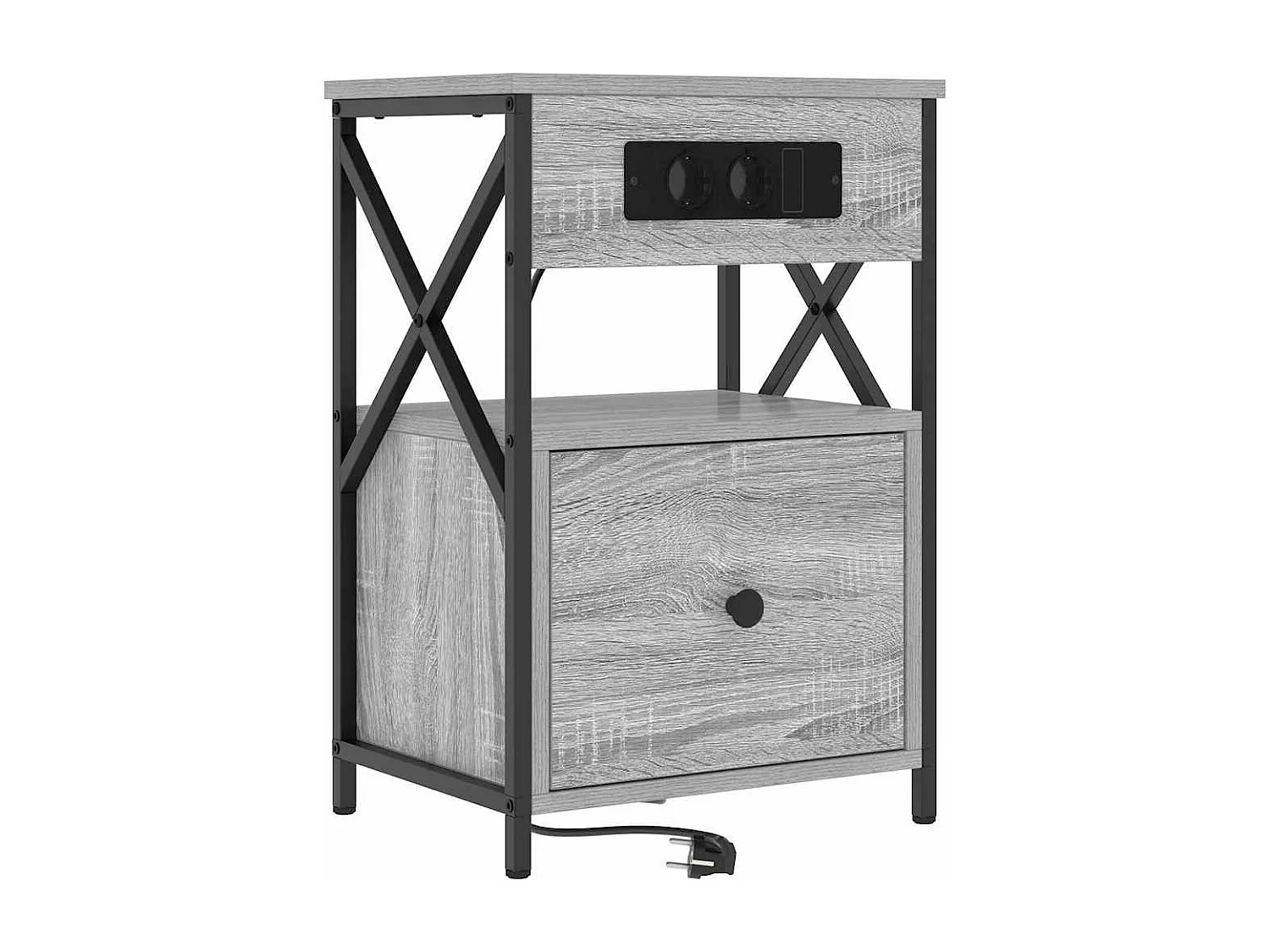 Comodini 2 pz | Tavolino da notte Grigio Sonoma 40x31x60 cm SHL2418