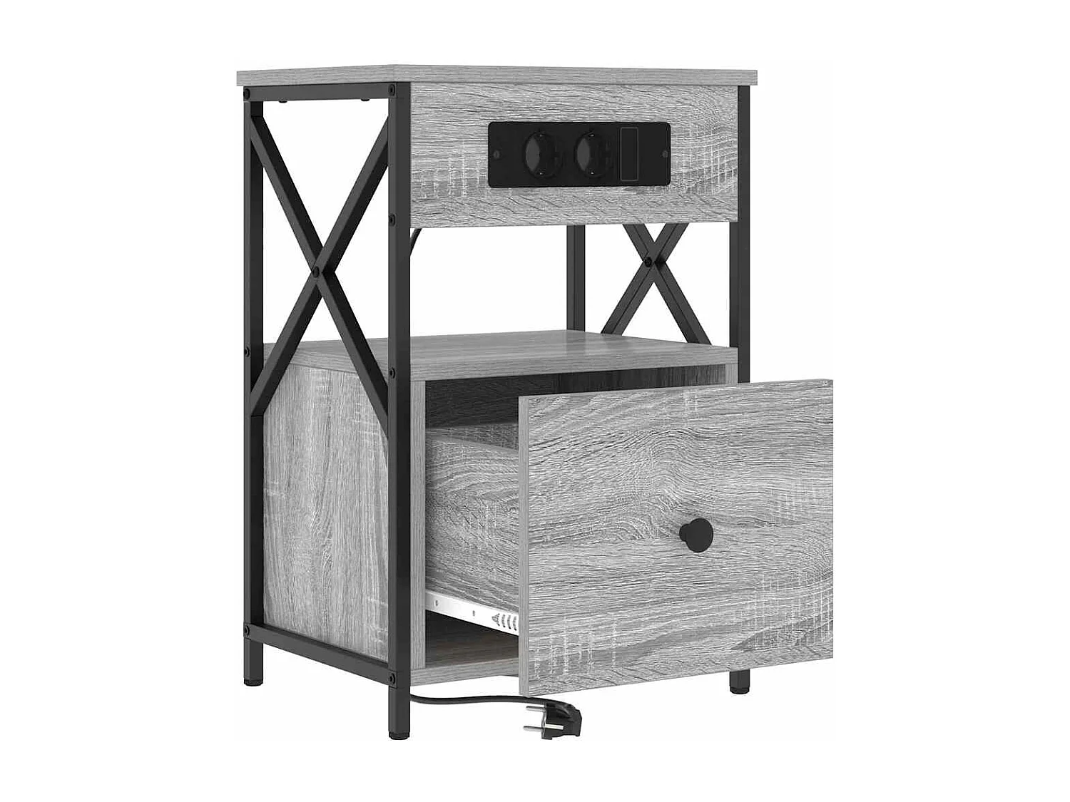 Comodini 2 pz | Tavolino da notte Grigio Sonoma 40x31x60 cm SHL2418