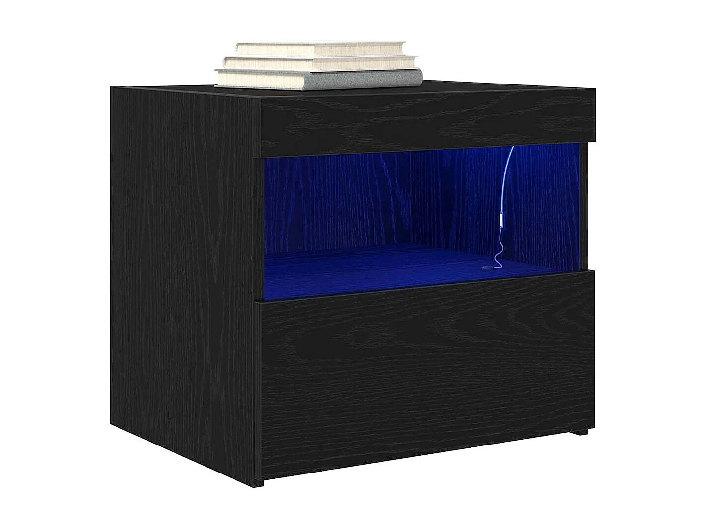 Table de chevet-Table de Nuit Chêne noir 50x40x45 cm Bois d'ingénierie