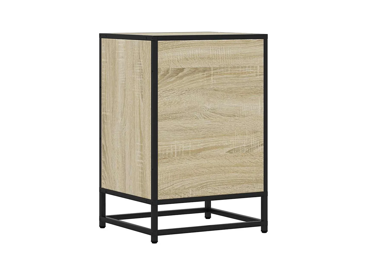 Mesita de noche | Mesilla de noche madera ingeniería roble sonoma 40x34,5x60cm metal