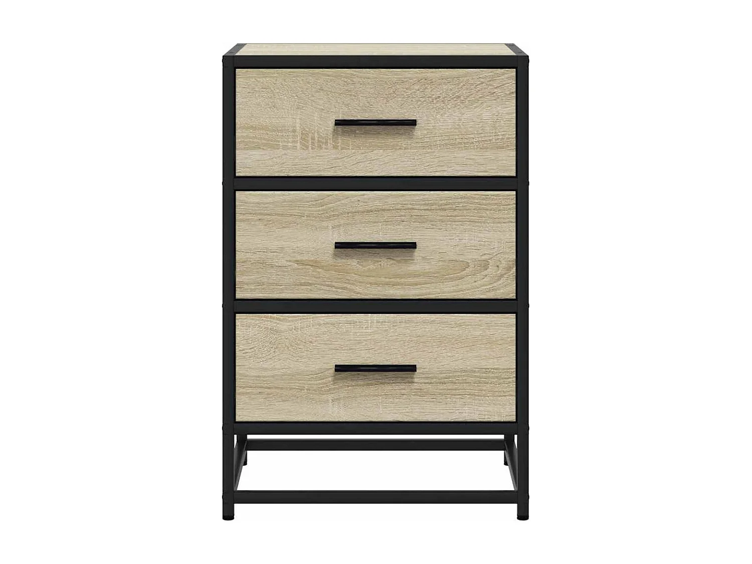 Nachttisch-Beistelltisch Sonoma-Eiche 40x34,5x60 cm Holzwerkstoff und Metall SHL7347