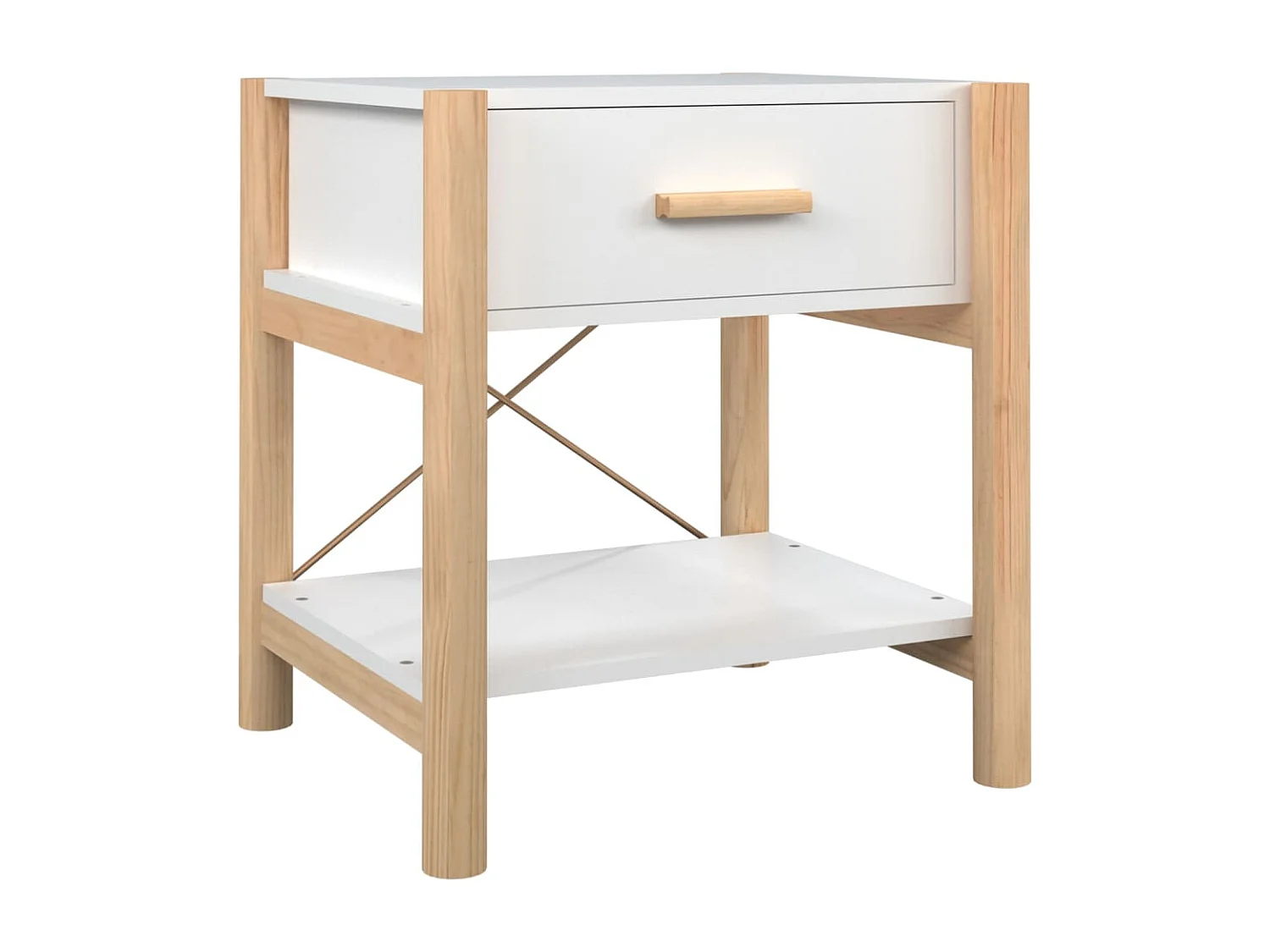 Tables de chevet-Tables d'appoint 2 pcs Blanc 42x38x45 cm Bois d’ingénierie
