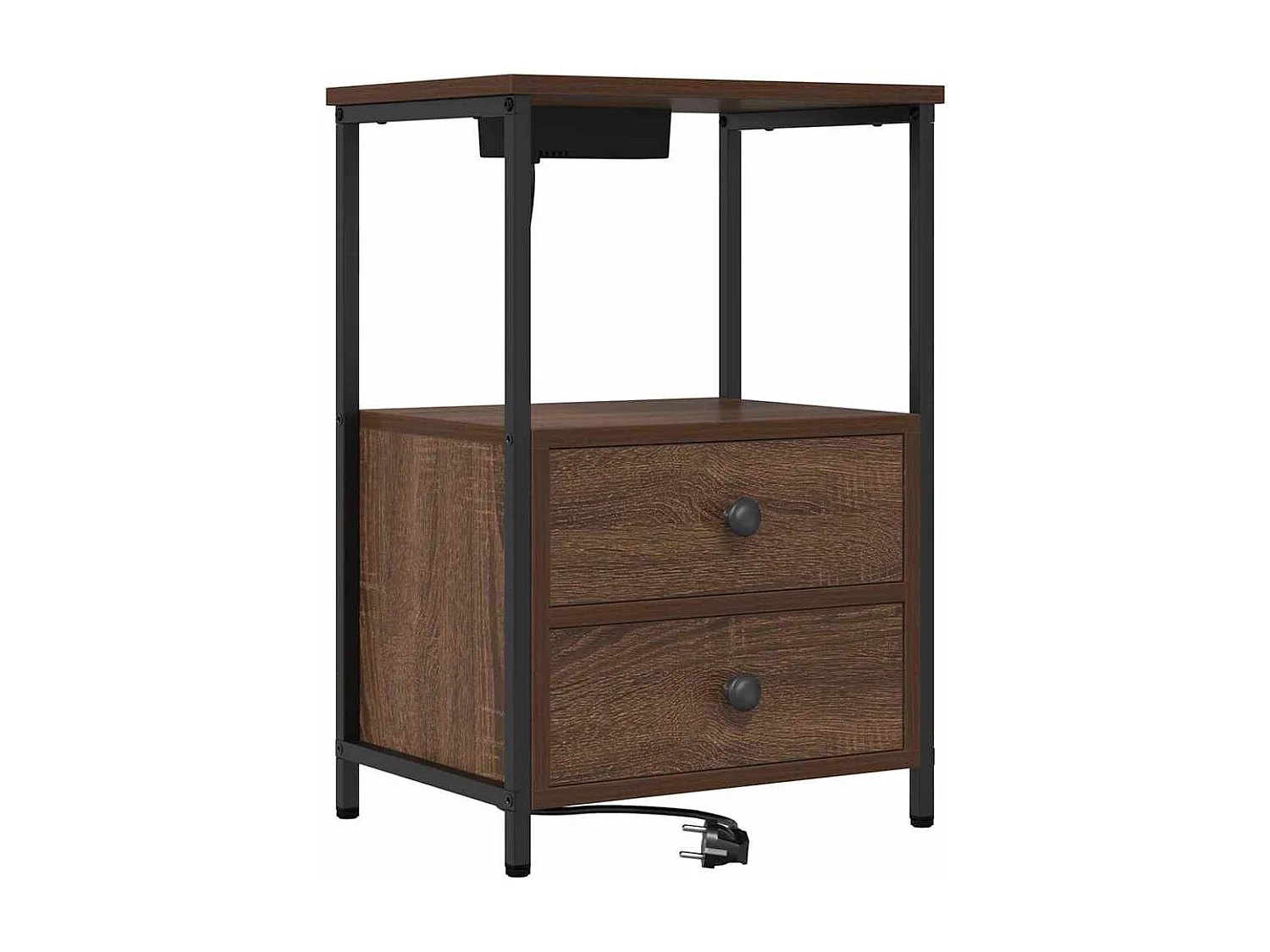 Nachttisch 2er Set-Beistelltisch Braun Eichen-Optik 40 x 31 x 60 cm SHL97619