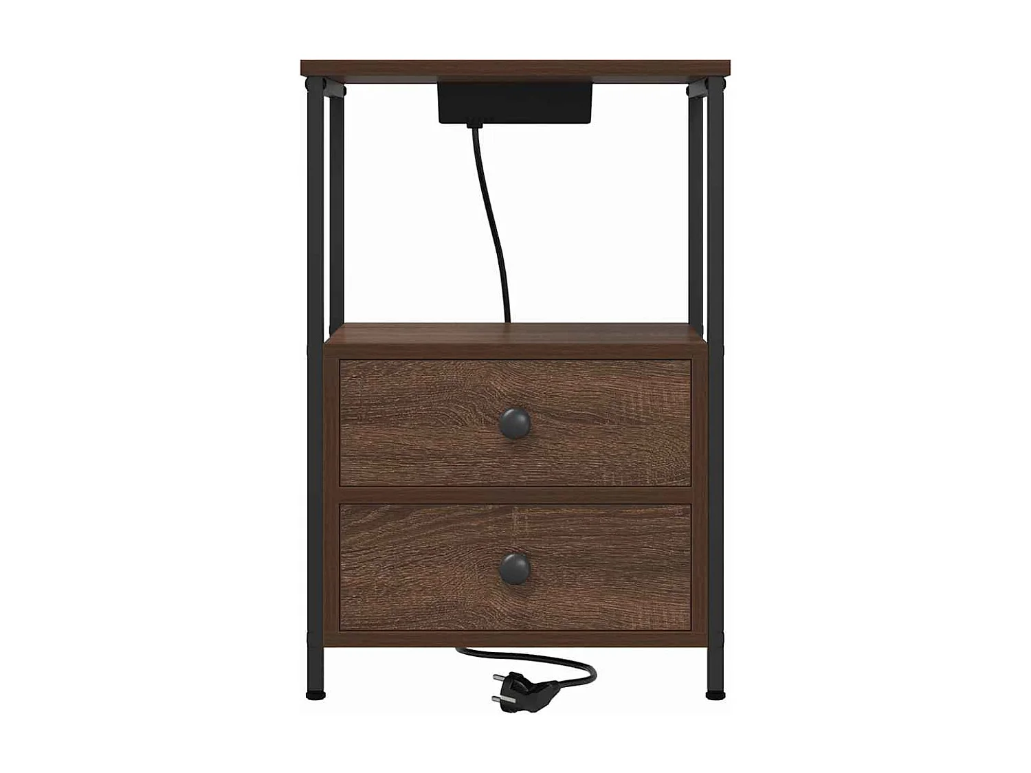 Nachttisch 2er Set-Beistelltisch Braun Eichen-Optik 40 x 31 x 60 cm SHL97619