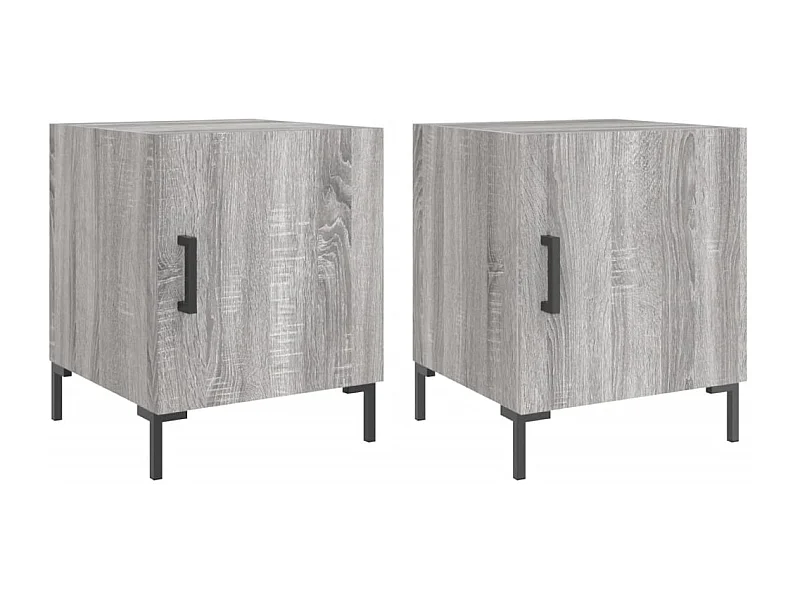Mesitas de noche | Mesilla de noche 2 uds madera ingeniería gris Sonoma 40x40x50 cm