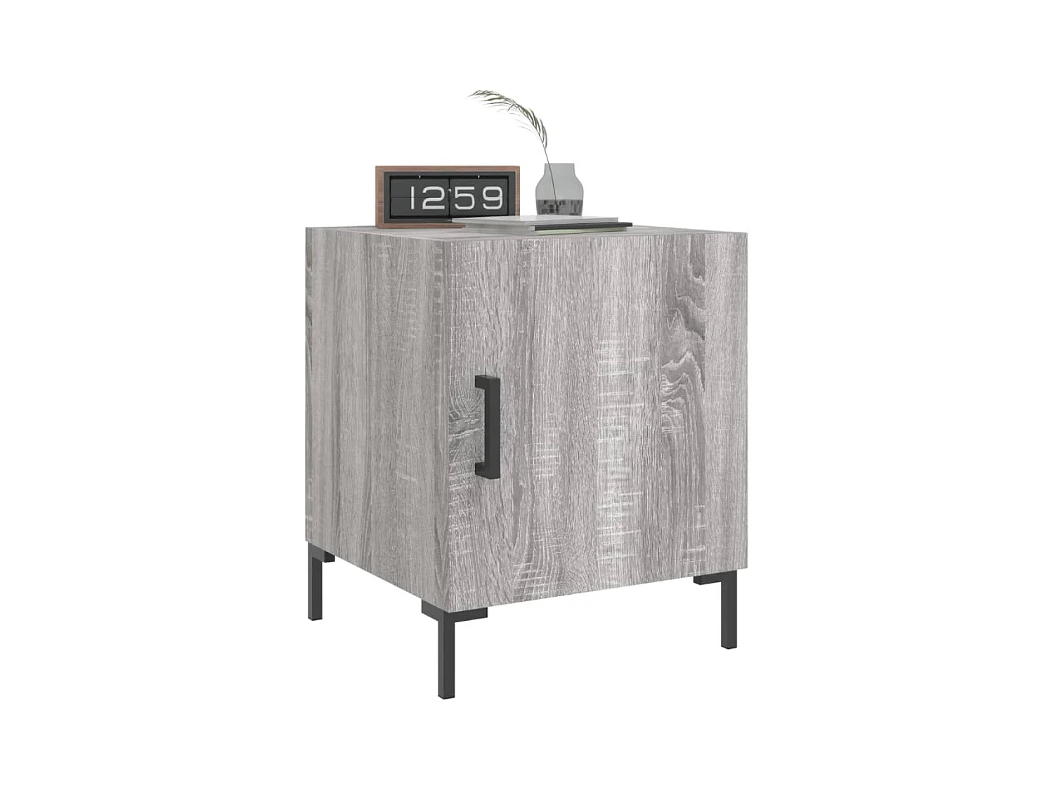 Mesitas de noche | Mesilla de noche 2 uds madera ingeniería gris Sonoma 40x40x50 cm