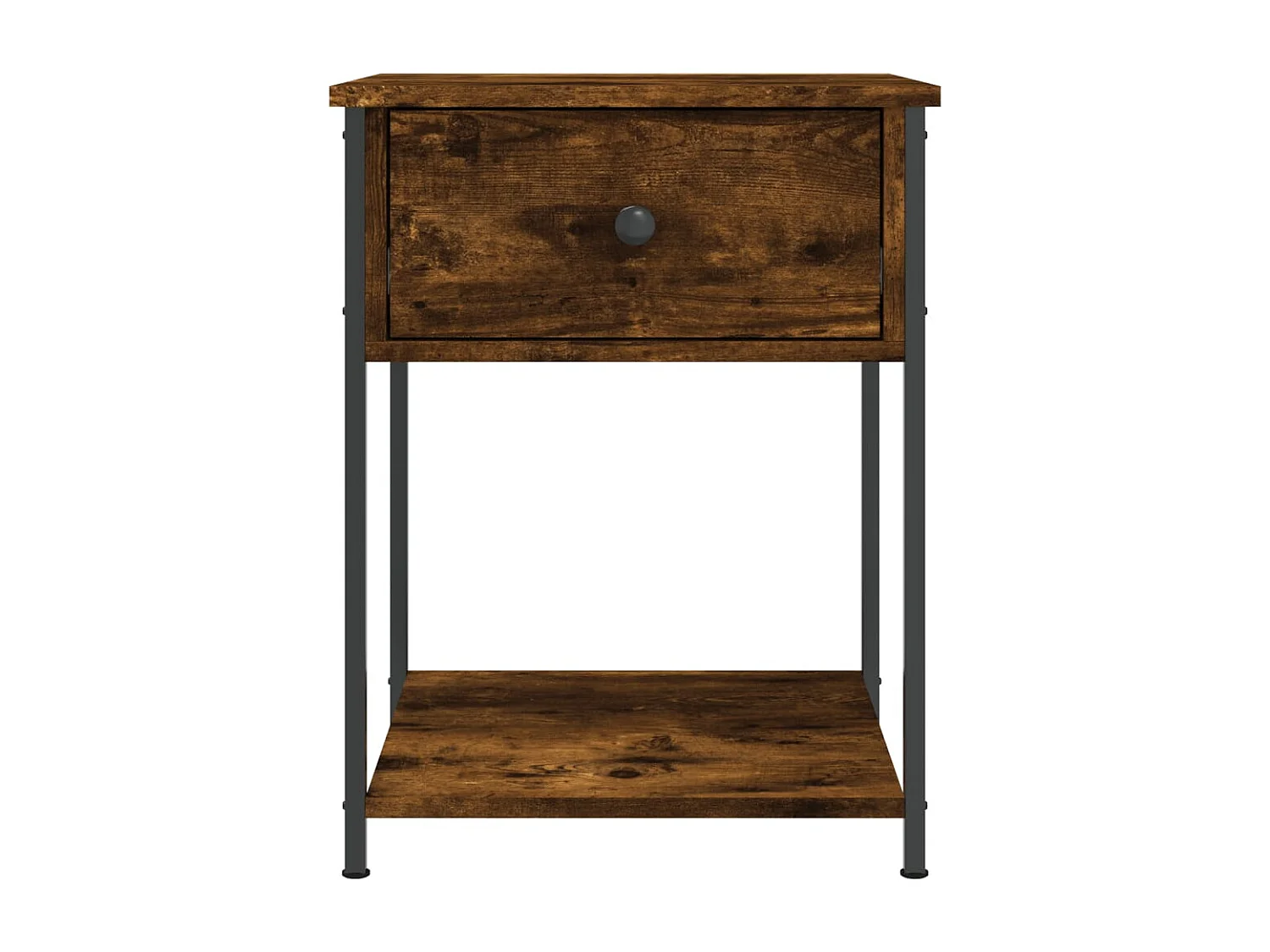 Nachttisch 2er Set-Beistelltisch-Nachttischkommode Räuchereiche 44x45x58 cm Holzwerkstoff SHL74495