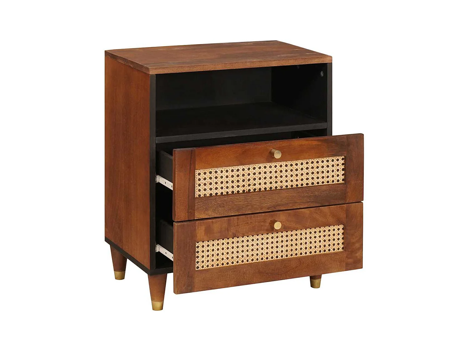 Mesas de noche | Mesa auxiliar | Mesita de noche Marrón 50x33x60 cm
