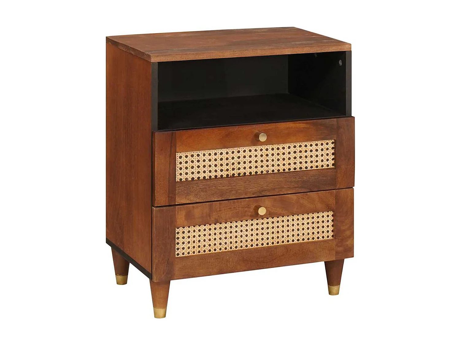 Nachttisch-Beistelltisch Braun 50 x 33 x 60 cm Massivholz Mango SHL96298