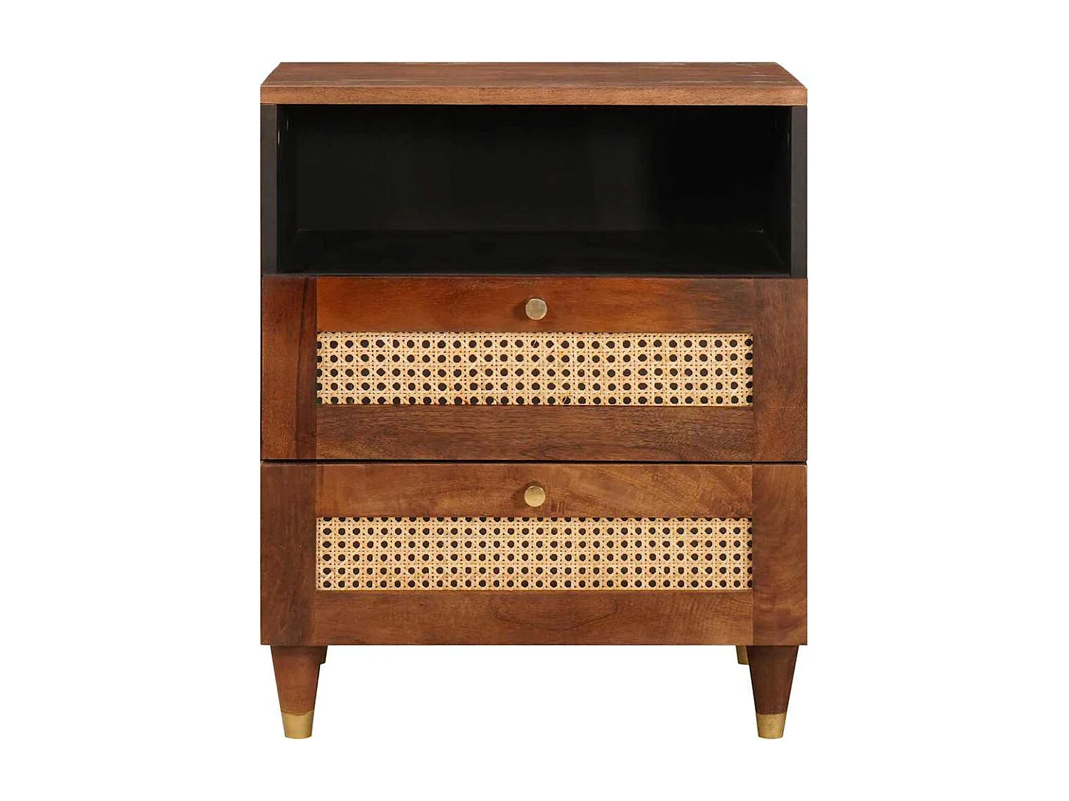 Nachttisch-Beistelltisch Braun 50 x 33 x 60 cm Massivholz Mango SHL96298