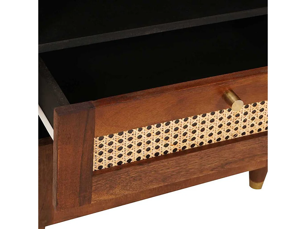 Nachttisch-Beistelltisch Braun 50 x 33 x 60 cm Massivholz Mango SHL96298