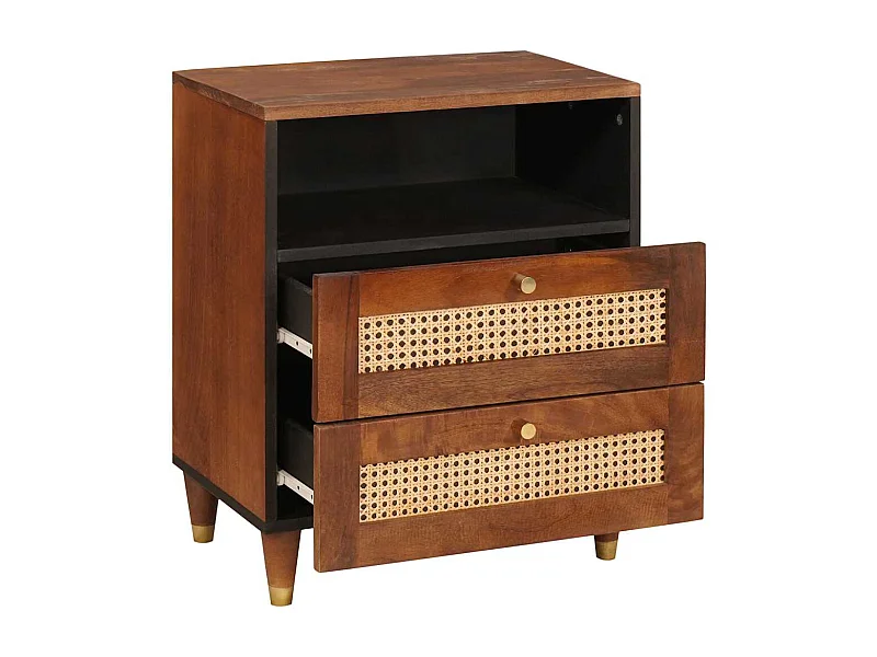 Table de chevet-Table d'appoint-Table de nuit Marron 50x33x60 cm