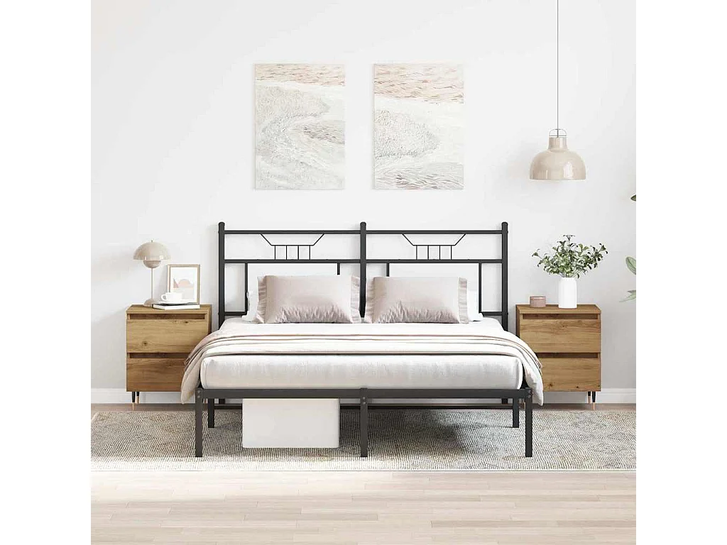 Mesita de Noche | Armario de Noche 2 uds con cajón Roble artisan 40x35x50 cm