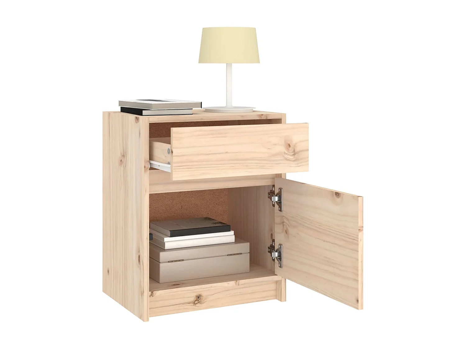 Mesita de noche | Mesilla de noche madera maciza de pino 40x31x50 cm