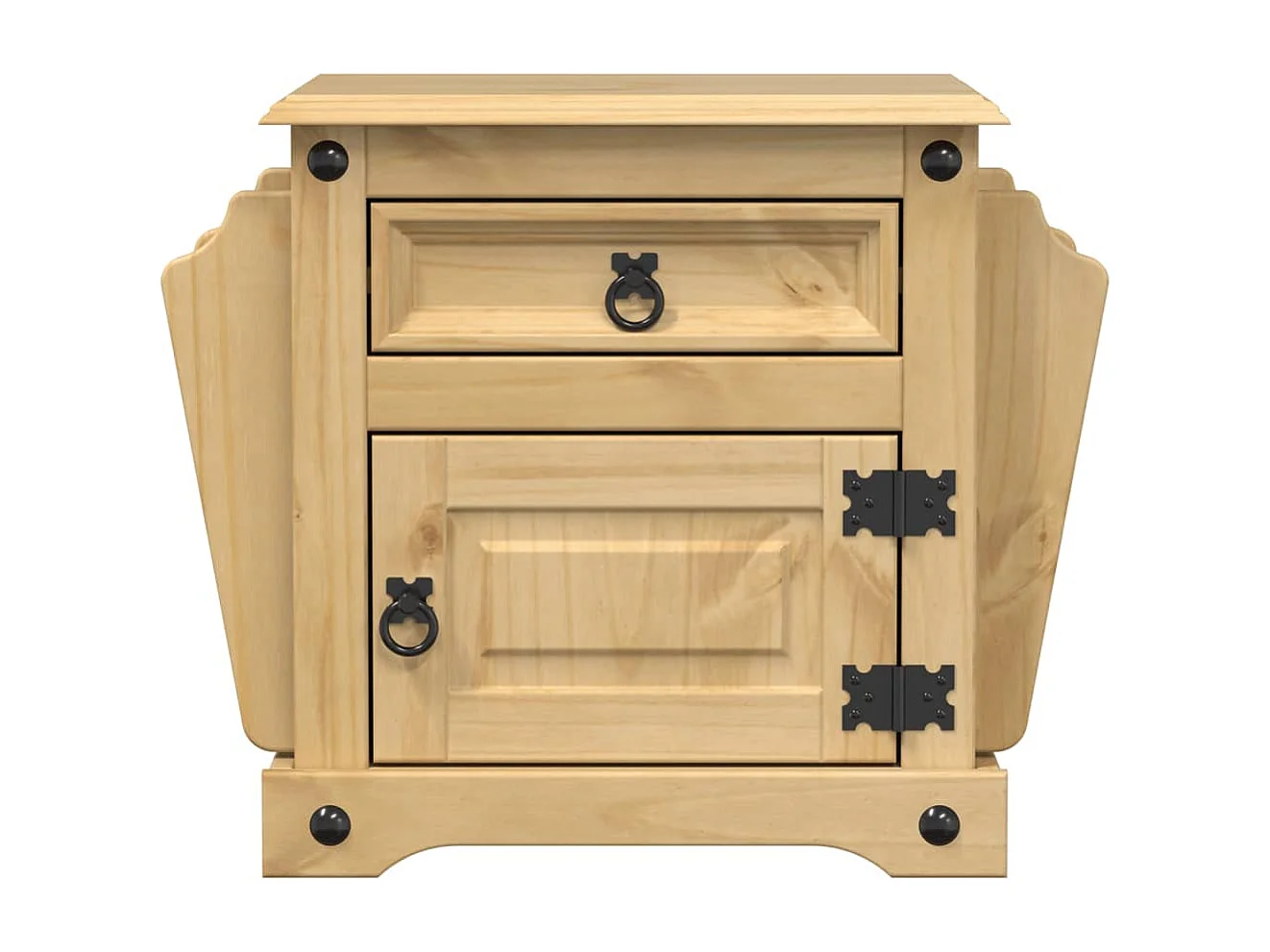 Nachttisch-Beistelltisch Corona 45x35x47,5 cm Massivholz Kiefer SHL8243